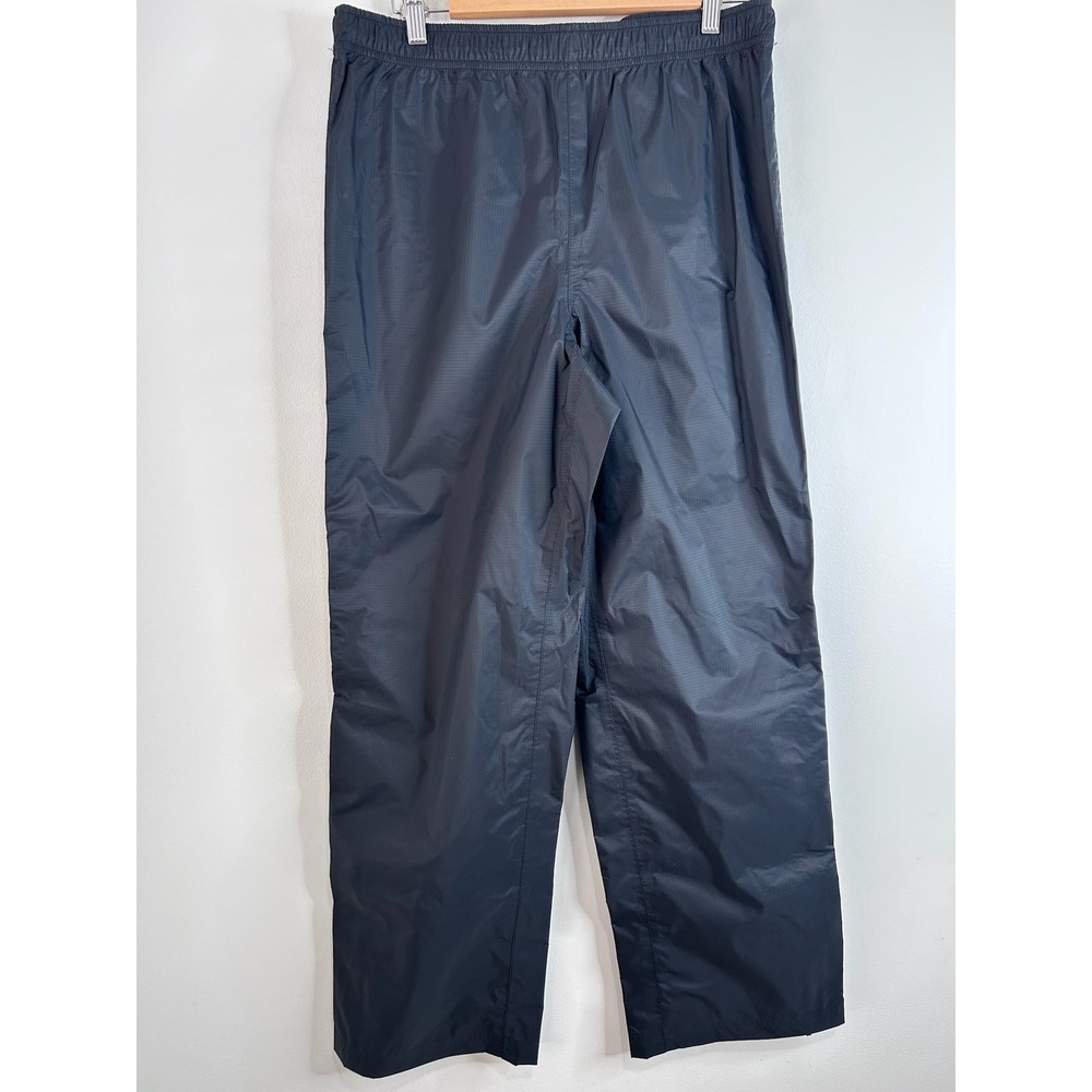 LL Bean Mens Black Ripstop Nylon Rain Pants Size Medium Hiking Outdoor Camping
